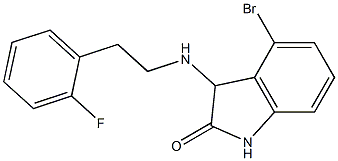 4-bromo-3-{[2-(2-fluorophenyl)ethyl]amino}-2,3-dihydro-1H-indol-2-one Struktur