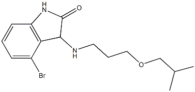 4-bromo-3-{[3-(2-methylpropoxy)propyl]amino}-2,3-dihydro-1H-indol-2-one Struktur