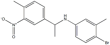 4-bromo-3-methyl-N-[1-(4-methyl-3-nitrophenyl)ethyl]aniline Struktur