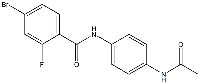 4-bromo-N-(4-acetamidophenyl)-2-fluorobenzamide Struktur