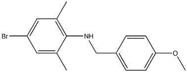 4-bromo-N-[(4-methoxyphenyl)methyl]-2,6-dimethylaniline Struktur