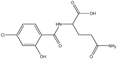 4-carbamoyl-2-[(4-chloro-2-hydroxyphenyl)formamido]butanoic acid Struktur