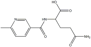 4-carbamoyl-2-[(6-methylpyridin-3-yl)formamido]butanoic acid Struktur