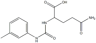 4-carbamoyl-2-{[(3-methylphenyl)carbamoyl]amino}butanoic acid Struktur