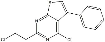 4-chloro-2-(2-chloroethyl)-5-phenylthieno[2,3-d]pyrimidine Struktur