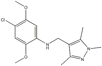 4-chloro-2,5-dimethoxy-N-[(1,3,5-trimethyl-1H-pyrazol-4-yl)methyl]aniline Struktur