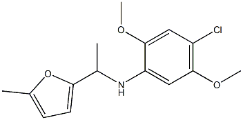 4-chloro-2,5-dimethoxy-N-[1-(5-methylfuran-2-yl)ethyl]aniline Struktur