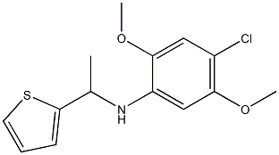 4-chloro-2,5-dimethoxy-N-[1-(thiophen-2-yl)ethyl]aniline Struktur