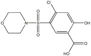 4-chloro-2-hydroxy-5-(morpholin-4-ylsulfonyl)benzoic acid Struktur