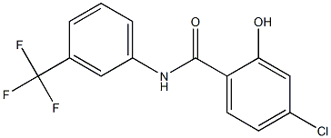 4-chloro-2-hydroxy-N-[3-(trifluoromethyl)phenyl]benzamide Struktur