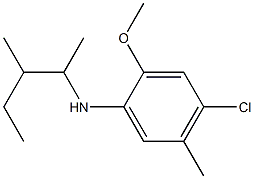 4-chloro-2-methoxy-5-methyl-N-(3-methylpentan-2-yl)aniline Struktur