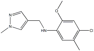 4-chloro-2-methoxy-5-methyl-N-[(1-methyl-1H-pyrazol-4-yl)methyl]aniline Struktur