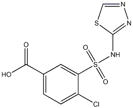 4-chloro-3-(1,3,4-thiadiazol-2-ylsulfamoyl)benzoic acid Struktur