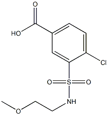 4-chloro-3-[(2-methoxyethyl)sulfamoyl]benzoic acid Struktur