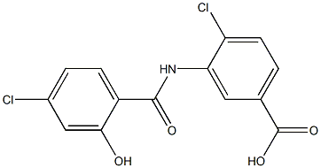 4-chloro-3-[(4-chloro-2-hydroxybenzene)amido]benzoic acid Struktur