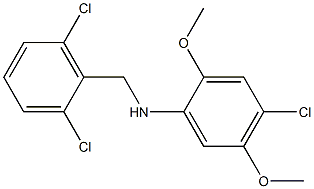 4-chloro-N-[(2,6-dichlorophenyl)methyl]-2,5-dimethoxyaniline Struktur