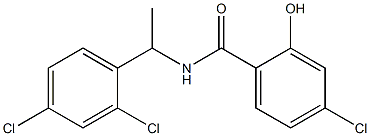 4-chloro-N-[1-(2,4-dichlorophenyl)ethyl]-2-hydroxybenzamide Struktur