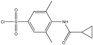 4-cyclopropaneamido-3,5-dimethylbenzene-1-sulfonyl chloride Struktur