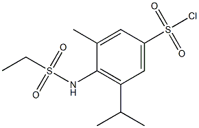 4-ethanesulfonamido-3-methyl-5-(propan-2-yl)benzene-1-sulfonyl chloride Struktur