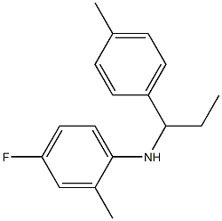 4-fluoro-2-methyl-N-[1-(4-methylphenyl)propyl]aniline Struktur