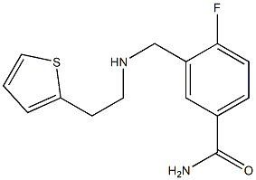 4-fluoro-3-({[2-(thiophen-2-yl)ethyl]amino}methyl)benzamide Struktur