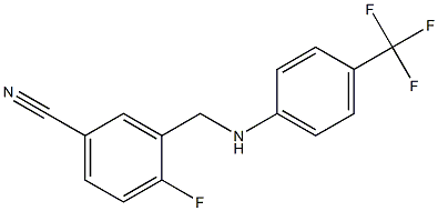 4-fluoro-3-({[4-(trifluoromethyl)phenyl]amino}methyl)benzonitrile Struktur