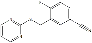 4-fluoro-3-[(pyrimidin-2-ylsulfanyl)methyl]benzonitrile Struktur