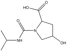 4-hydroxy-1-(propan-2-ylcarbamoyl)pyrrolidine-2-carboxylic acid Struktur