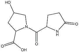 4-hydroxy-1-[(5-oxopyrrolidin-2-yl)carbonyl]pyrrolidine-2-carboxylic acid Struktur