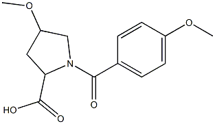 4-methoxy-1-(4-methoxybenzoyl)pyrrolidine-2-carboxylic acid Struktur