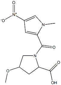 4-methoxy-1-[(1-methyl-4-nitro-1H-pyrrol-2-yl)carbonyl]pyrrolidine-2-carboxylic acid Struktur