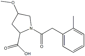 4-methoxy-1-[(2-methylphenyl)acetyl]pyrrolidine-2-carboxylic acid Struktur