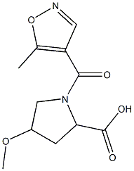 4-methoxy-1-[(5-methylisoxazol-4-yl)carbonyl]pyrrolidine-2-carboxylic acid Struktur