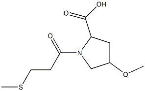 4-methoxy-1-[3-(methylsulfanyl)propanoyl]pyrrolidine-2-carboxylic acid Struktur