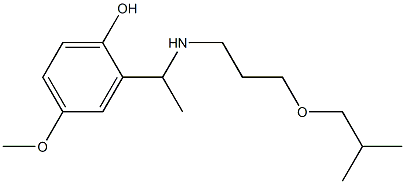 4-methoxy-2-(1-{[3-(2-methylpropoxy)propyl]amino}ethyl)phenol Struktur