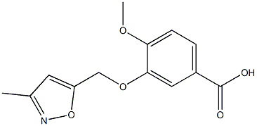 4-methoxy-3-[(3-methyl-1,2-oxazol-5-yl)methoxy]benzoic acid Struktur