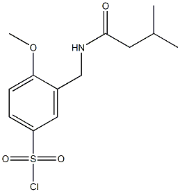 4-methoxy-3-[(3-methylbutanamido)methyl]benzene-1-sulfonyl chloride Struktur