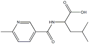 4-methyl-2-{[(6-methylpyridin-3-yl)carbonyl]amino}pentanoic acid Struktur