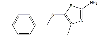 4-methyl-5-{[(4-methylphenyl)methyl]sulfanyl}-1,3-thiazol-2-amine Struktur