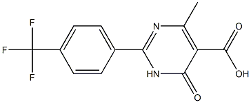 4-methyl-6-oxo-2-[4-(trifluoromethyl)phenyl]-1,6-dihydropyrimidine-5-carboxylic acid Struktur