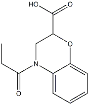 4-propionyl-3,4-dihydro-2H-1,4-benzoxazine-2-carboxylic acid Struktur