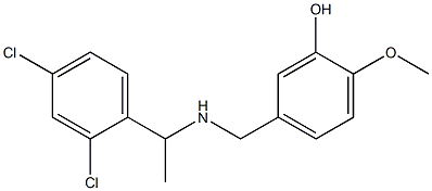 5-({[1-(2,4-dichlorophenyl)ethyl]amino}methyl)-2-methoxyphenol Struktur