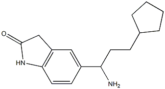 5-(1-amino-3-cyclopentylpropyl)-2,3-dihydro-1H-indol-2-one Struktur