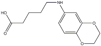 5-(2,3-dihydro-1,4-benzodioxin-6-ylamino)pentanoic acid Struktur