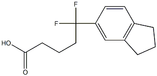 5-(2,3-dihydro-1H-inden-5-yl)-5,5-difluoropentanoic acid Struktur