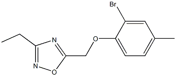 5-(2-bromo-4-methylphenoxymethyl)-3-ethyl-1,2,4-oxadiazole Struktur