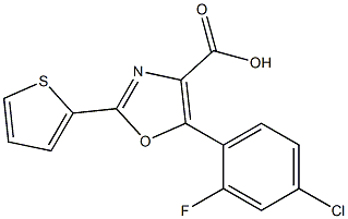 5-(4-chloro-2-fluorophenyl)-2-(thiophen-2-yl)-1,3-oxazole-4-carboxylic acid Struktur