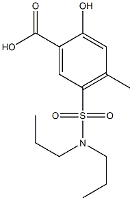 5-(dipropylsulfamoyl)-2-hydroxy-4-methylbenzoic acid Struktur