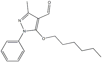 5-(hexyloxy)-3-methyl-1-phenyl-1H-pyrazole-4-carbaldehyde Struktur