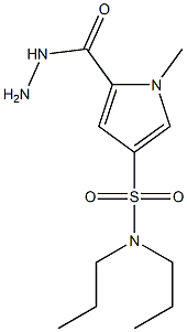 5-(hydrazinocarbonyl)-1-methyl-N,N-dipropyl-1H-pyrrole-3-sulfonamide Struktur